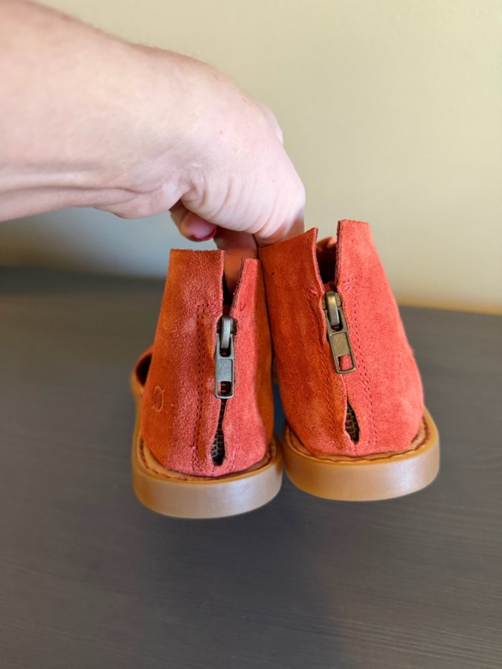 Born IWA Suede Open-Toe Sandals in Aragosta Red - Picture 6 of 8